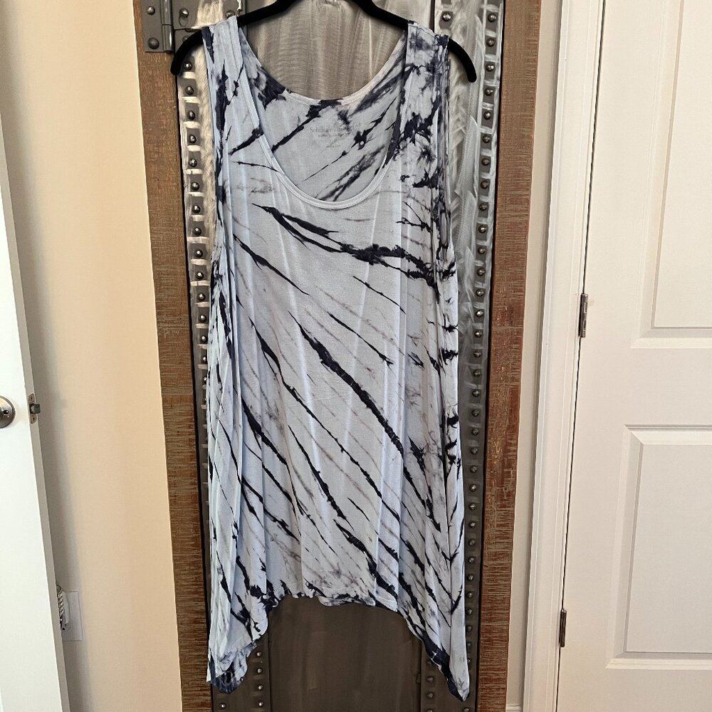 Soft Surroundings Timely Blue Tie Dye Asymmetrical Tunic Tank